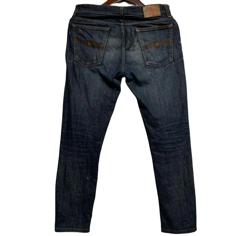 NUDIE JEANS skinny fit stretch 29 fit 31-33 war faded hemmed photo 1