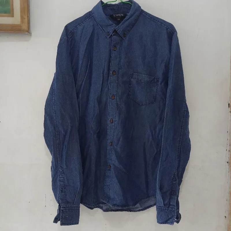 Kemeja Denim Pria TOPTEN Original Lengan Panjang Casual photo 1