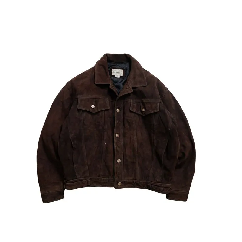 Vtg 90’a Ballise Suede Trucker Leather Jacket photo 1