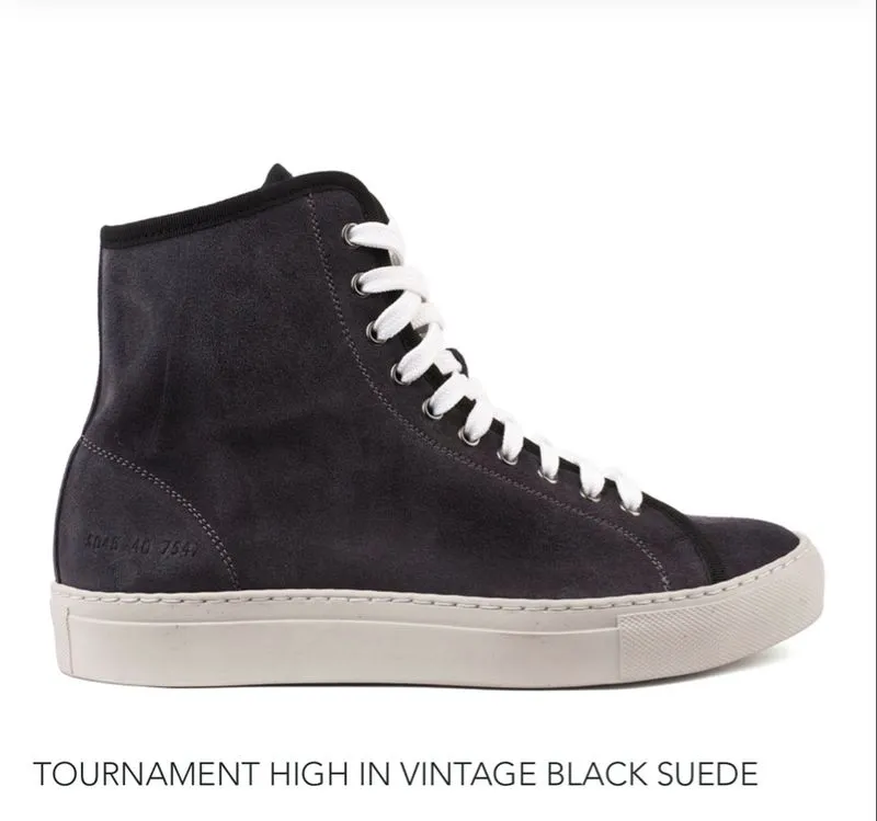 Common Projects TOURNAMENT HIGH IN VINTAGE BLACK SUEDE photo 1