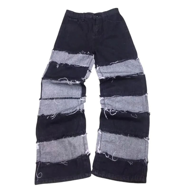 SHEIN Patchwork Hagi Black Denim  photo 1