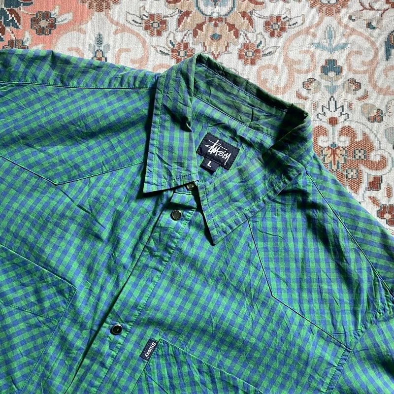Vintage Stussy Button Up Tee 90s photo 1