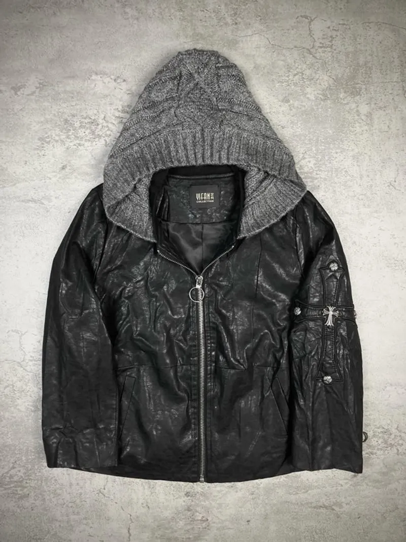 YIFAN Collection Leather Jacket – Chrome Hearts Inspired photo 1