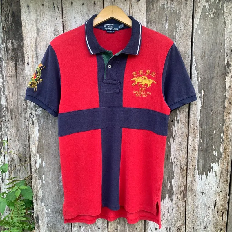 Polo Ralph Lauren Vintage Casual Polo shirt Pria navy red photo 1
