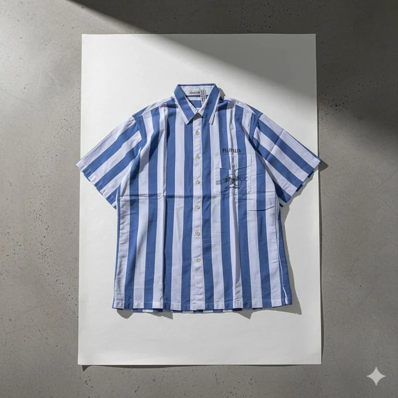 Vintage PIASPORTS Japan Pocket Eimbordery Stripe Buttondown photo 1