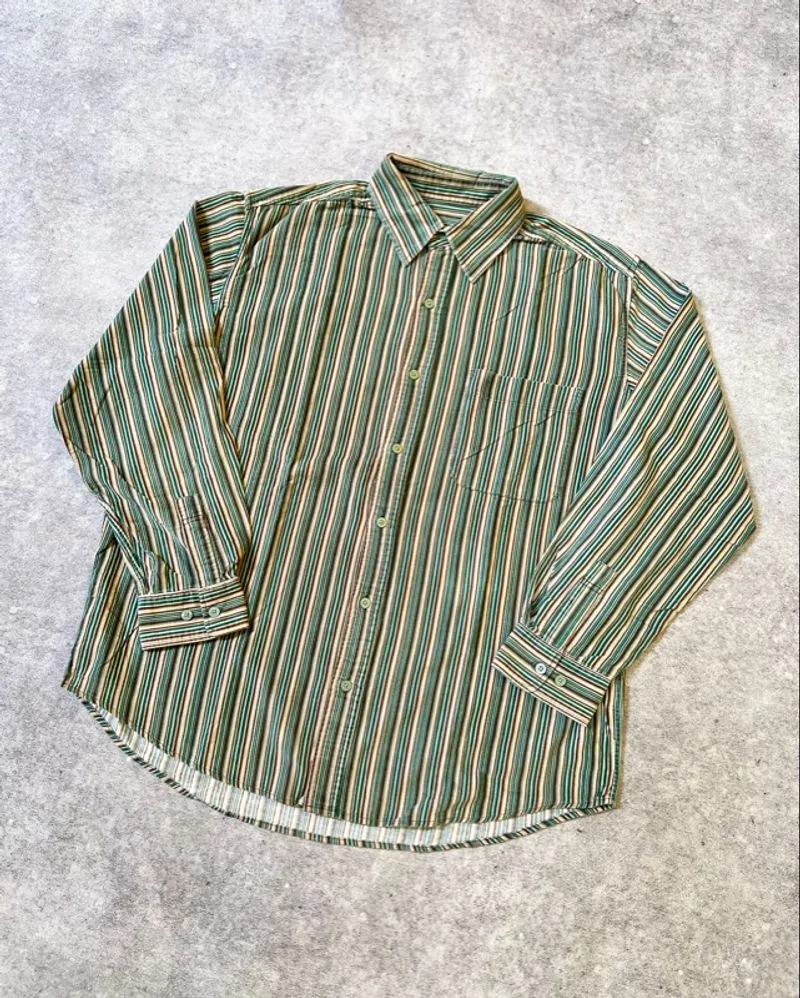Striped Green Long Shirt photo 1