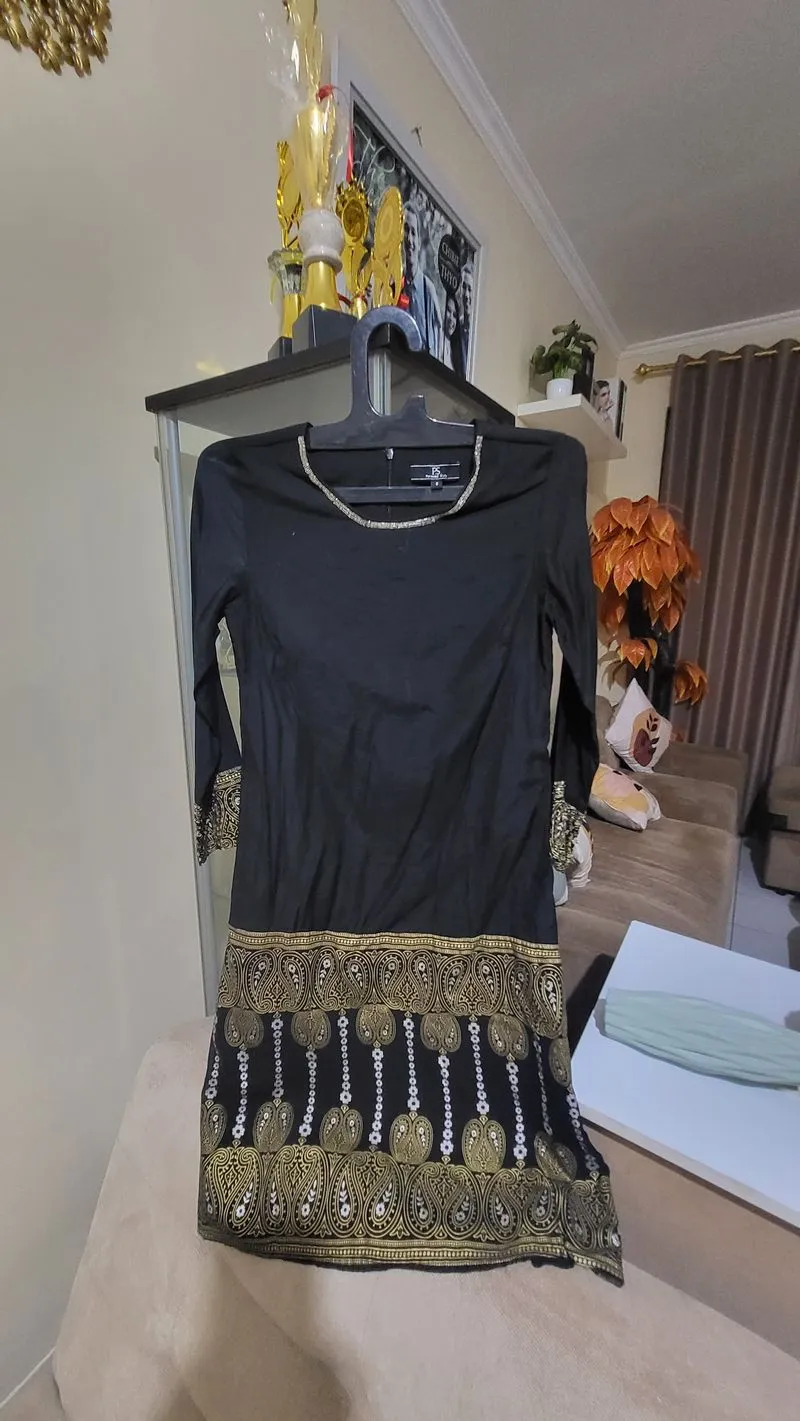 Muslim Batik Maxi dress Wanita black photo 1
