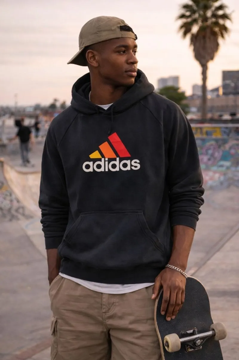 Hoodie Adidas Balok abu Charcoal Original. photo 1