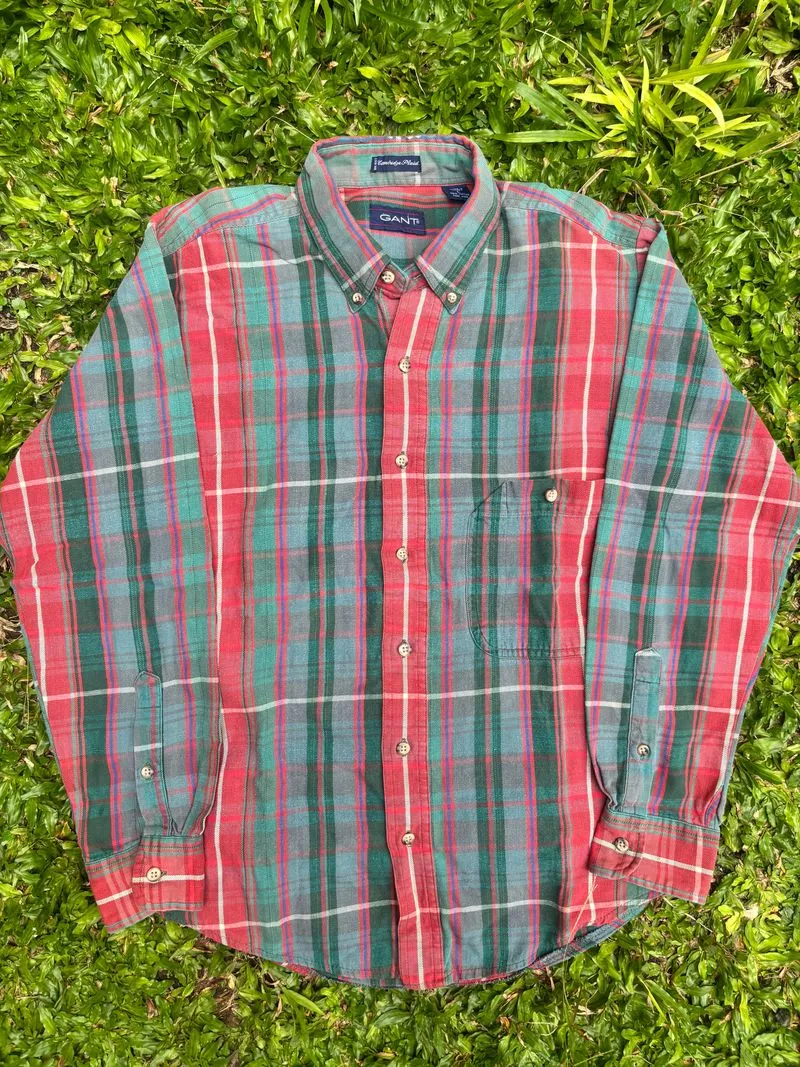 1990's GANT Button Down Flannel Plaid Shirt photo 1