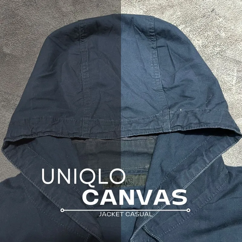 Uniqlo Streetwear Casual Parka Pria black blue photo 1