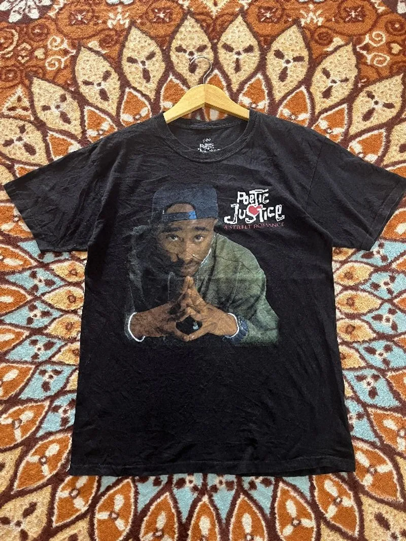 Tupac shakur Poetic justice rapper kaos musik not band vtg photo 1