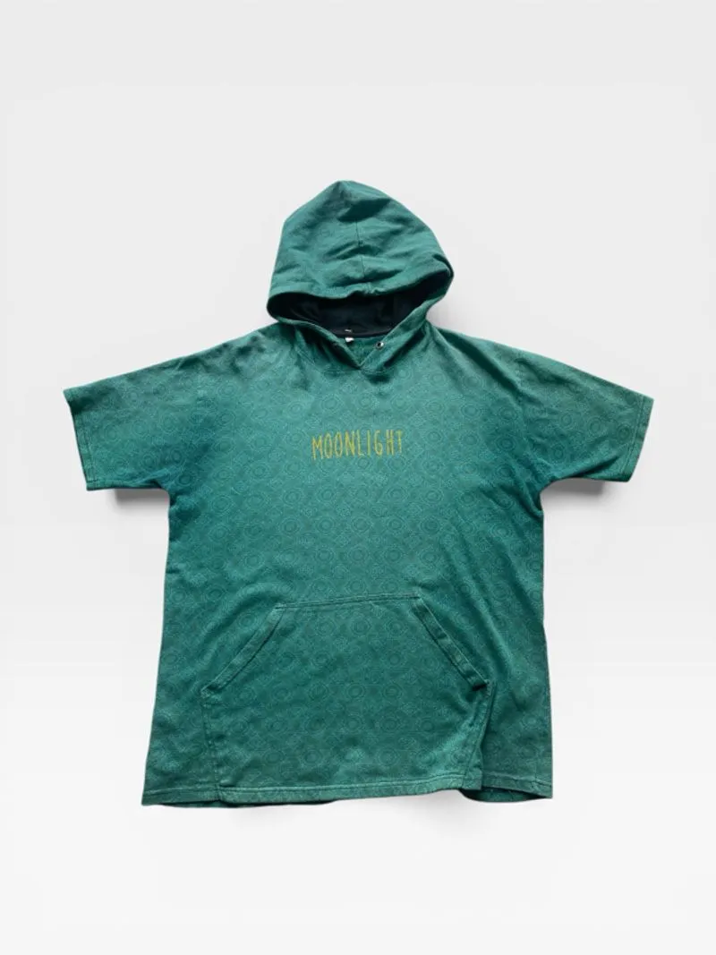 Green Vintage Ethnic Short Hoodie photo 1