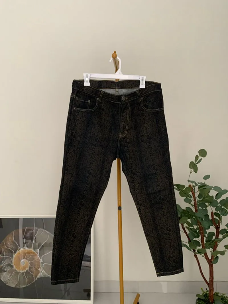 Black Skinny Snake Print Jeans photo 1