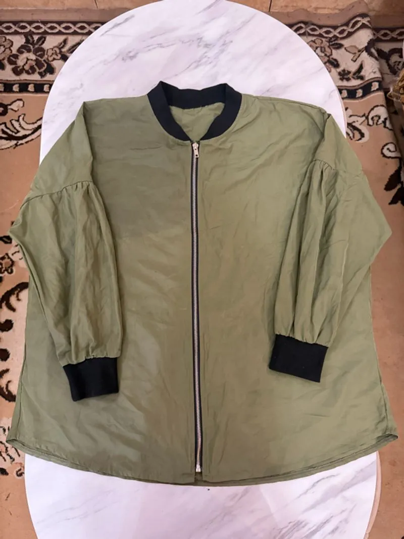 Jaket bomber olive oversize jumbo photo 1