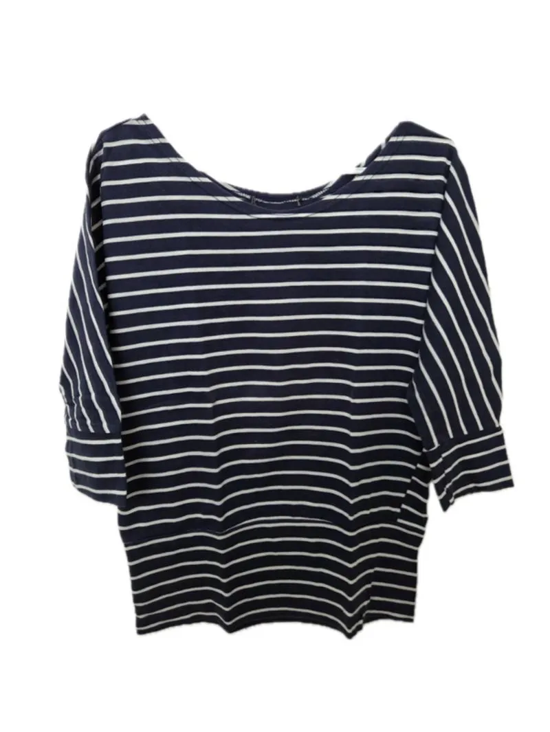 Navy Blue & White Striped Long Sleeve Top  photo 1