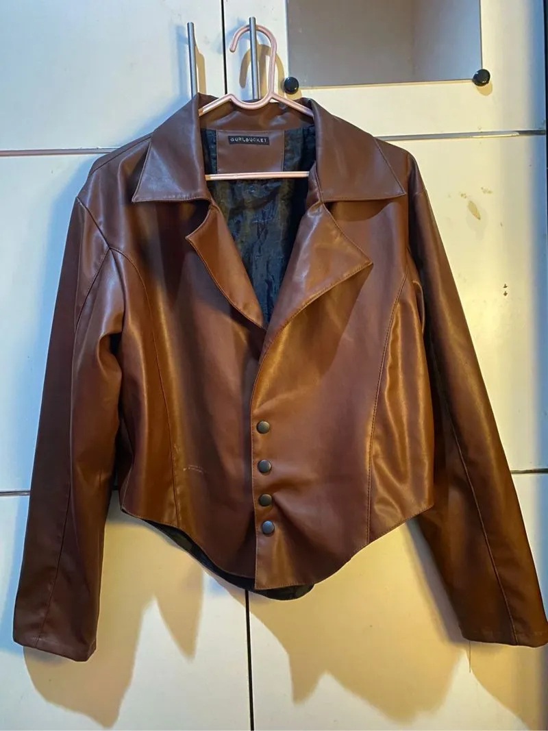 Brown leather Jacket photo 1