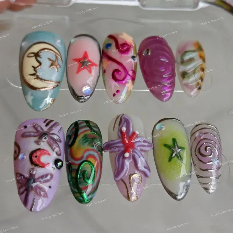 Press on nails nail art fantasy magical photo 1