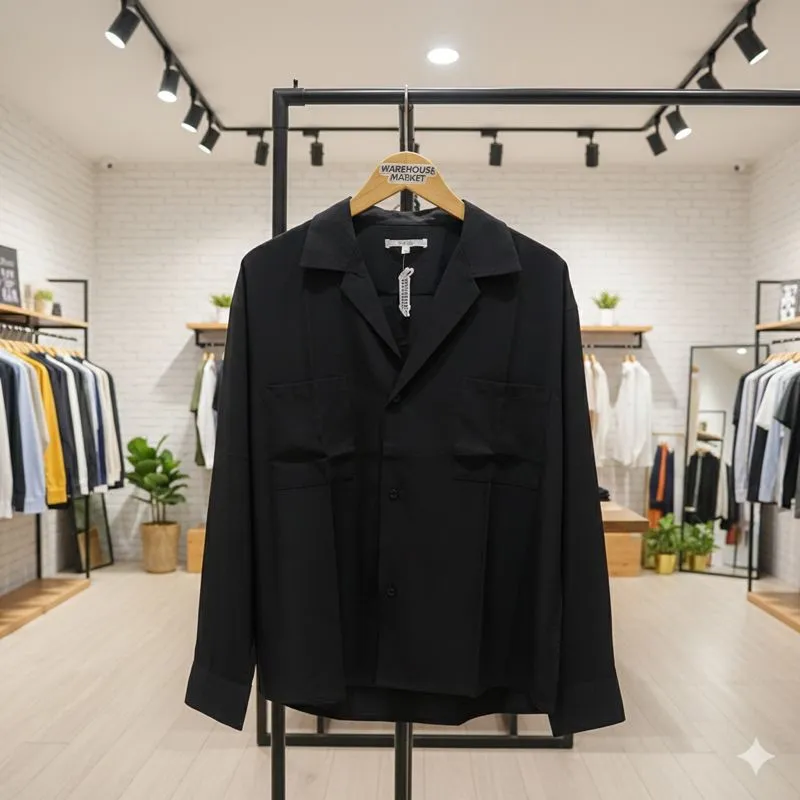 Nylaus Japan Boxy Rayon Basic Double Pocket Shirt L/S photo 1