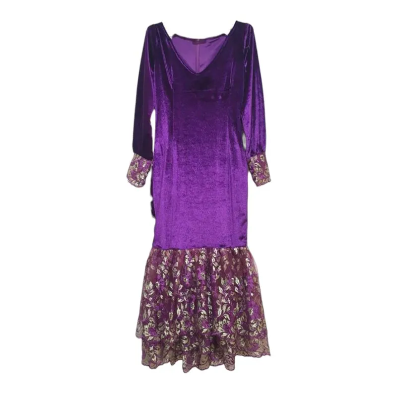 Vintage Luxury Evening dress Wanita purple photo 1