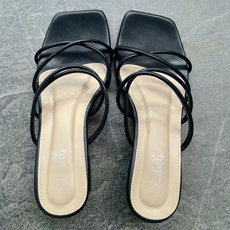 NEGO Bluebells LIBY Hak Sandal Sepatu Heel Kotak 5cm Hitam photo 1