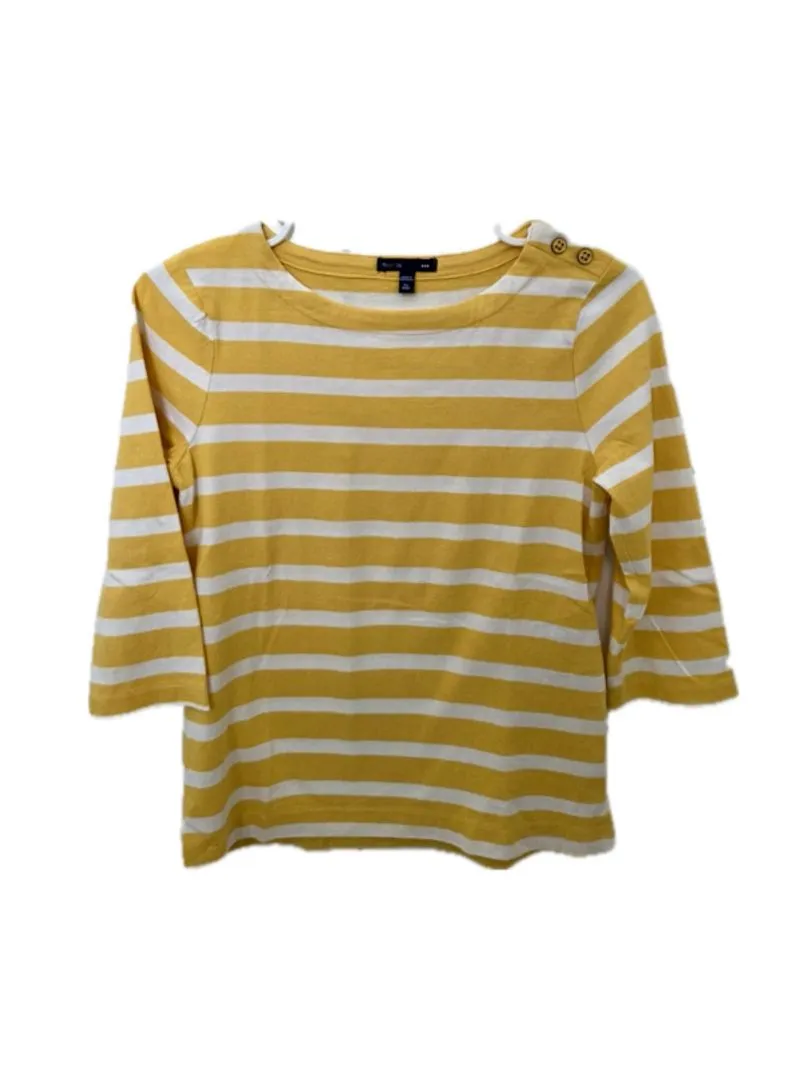 GAP Kids Yellow & White Striped Long Sleeve Top  photo 1