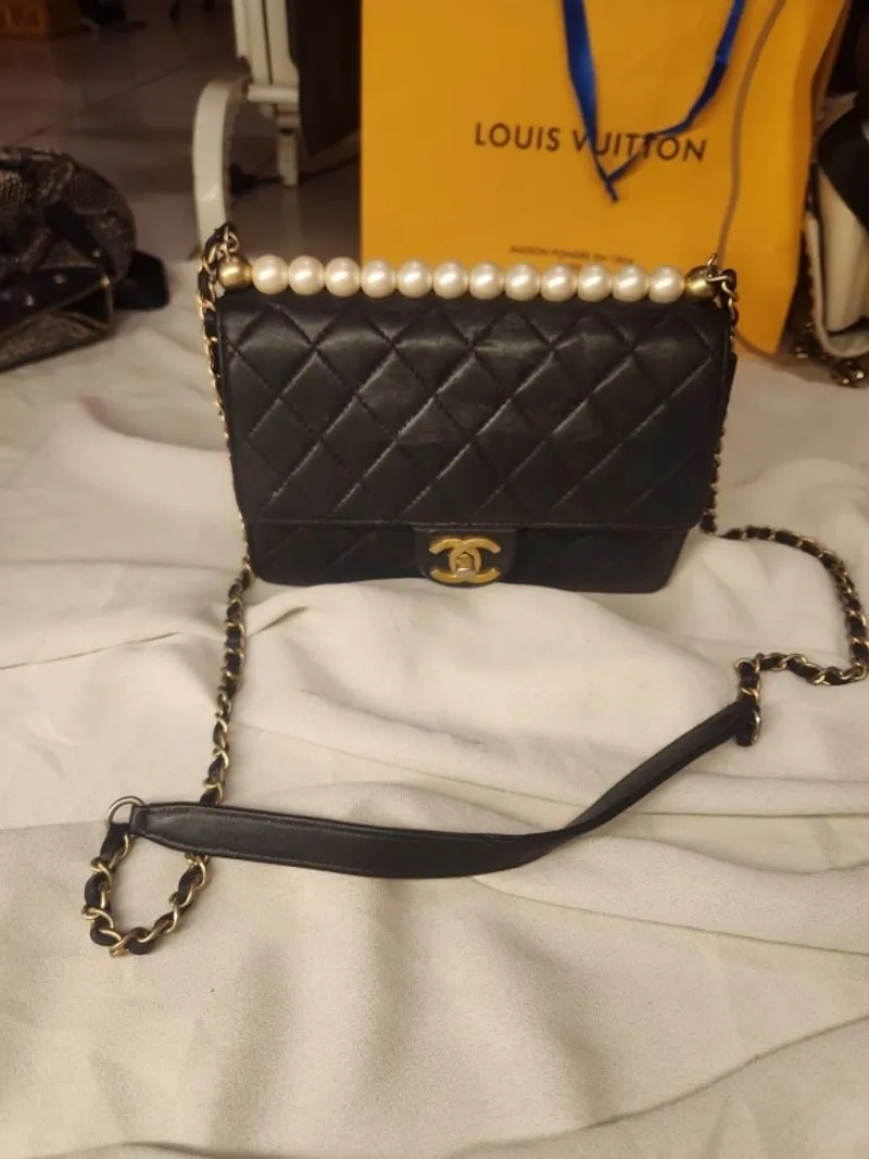 Chanel quilt pearl rare flash sale photo 1