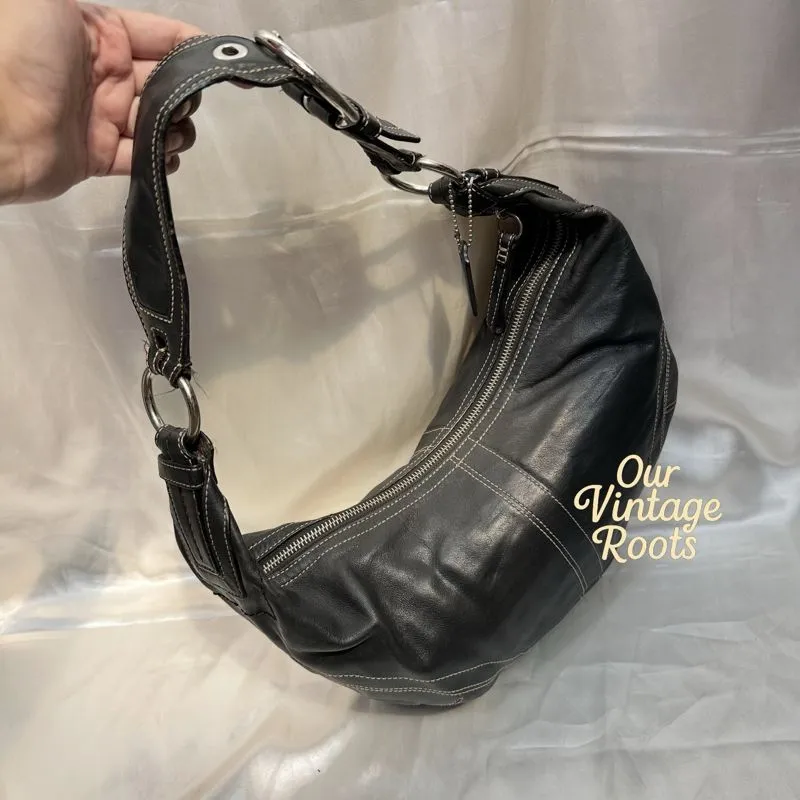 Coach black soho crescent moon hobo bag photo 1