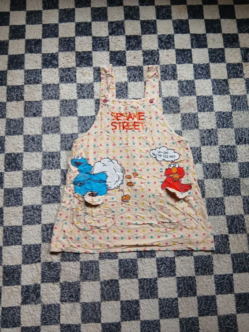 Vtg Sesame Street Apron photo 1