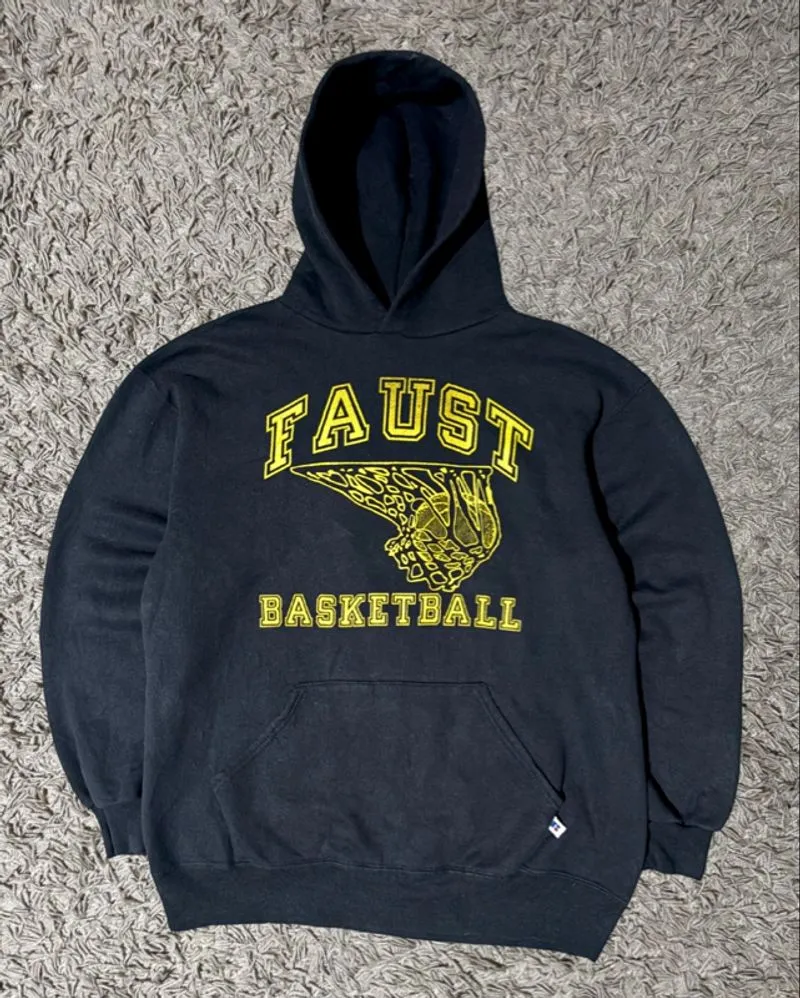 1990’s Russell Athletic “Faust Basketball” Black Hoodie photo 1