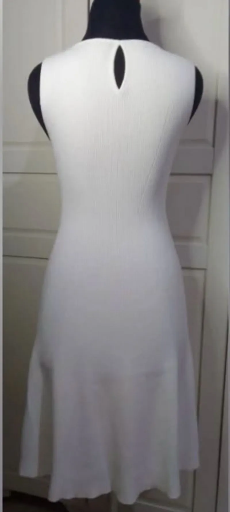 Massimo Dutti Knit White Midi Dress photo 1