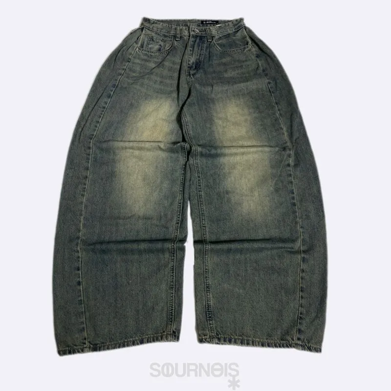 Baggy jeans retro green S-Bin photo 1
