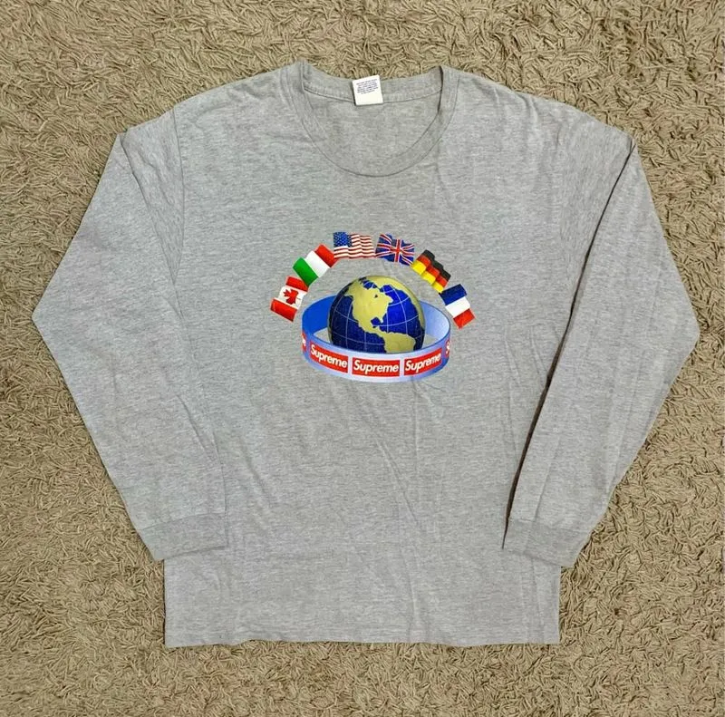 Supreme FW15 “Worldwide” Heather Grey LS Tee photo 1
