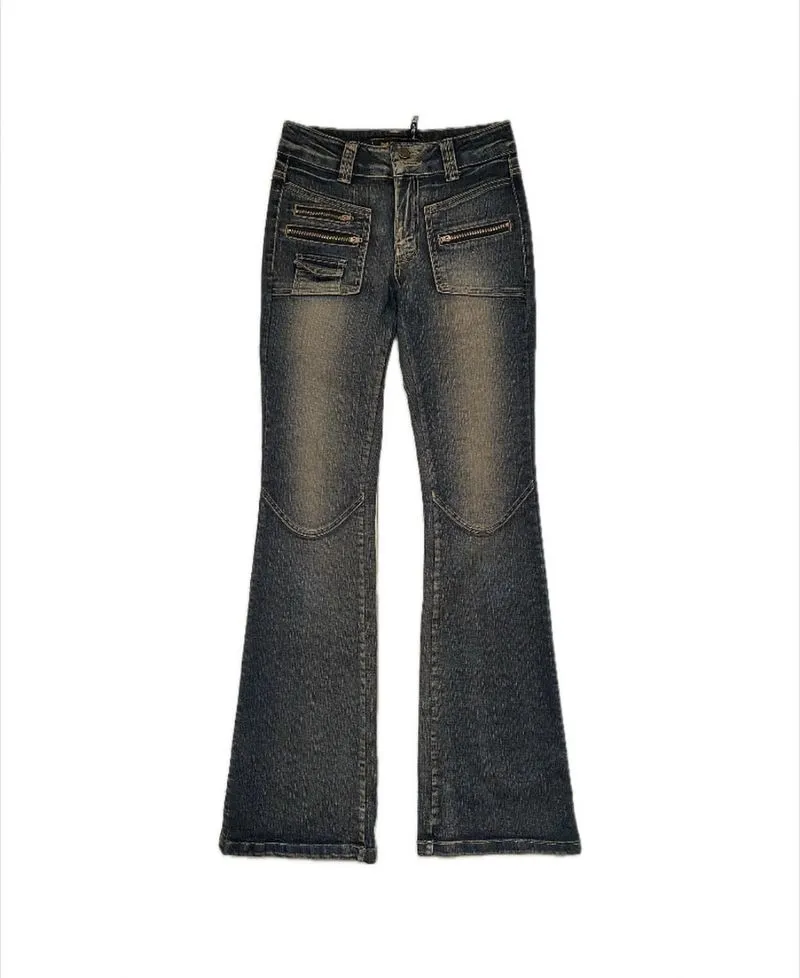 Grunge Flare pants Wanita black photo 1