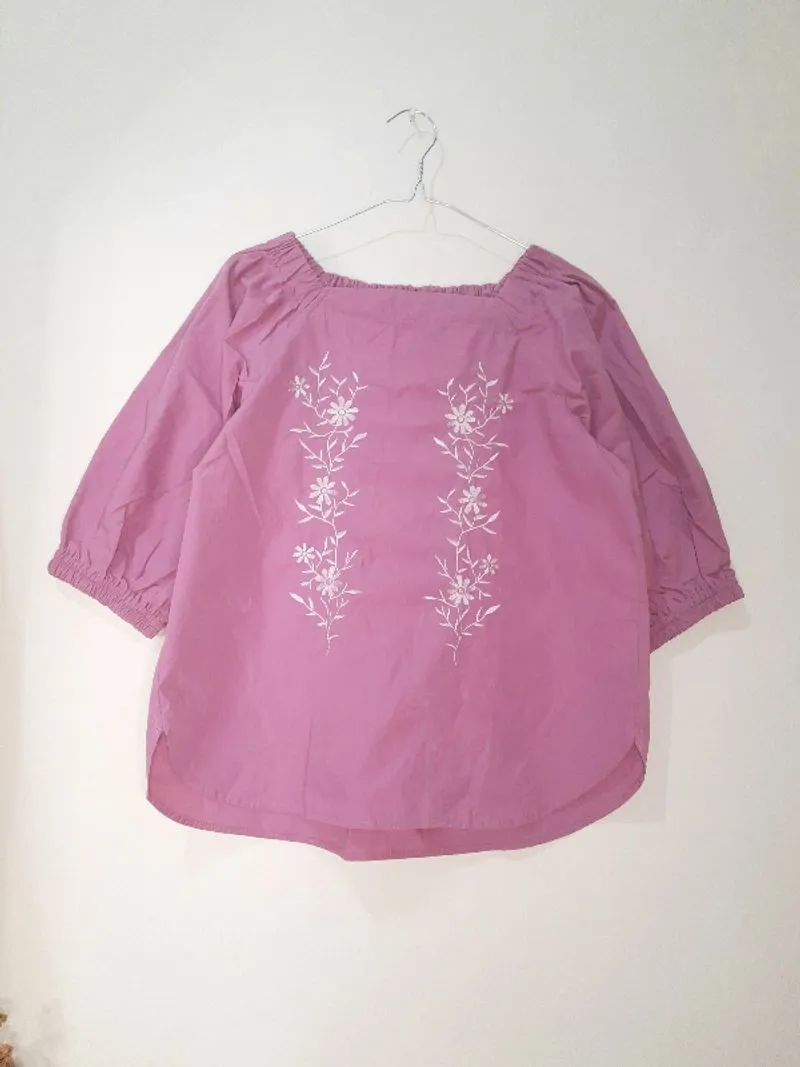 Purple puffy blouse photo 1