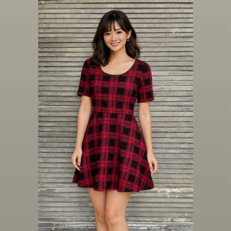 RF - Dress Midi A Line Kotak Kotak Divided by H&M photo 1