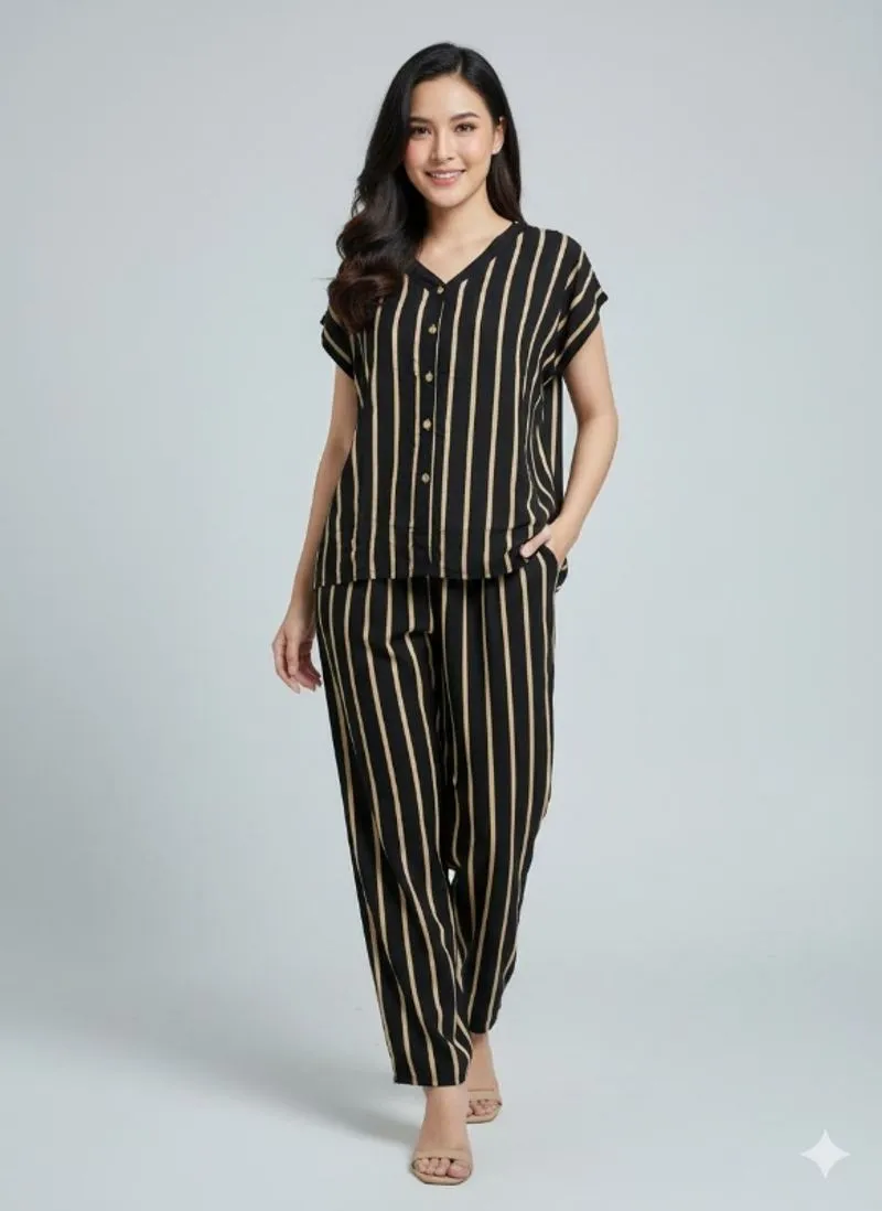 Set ya wakiil top ld120 pj63 kancing dpn pants120 pj93 photo 1