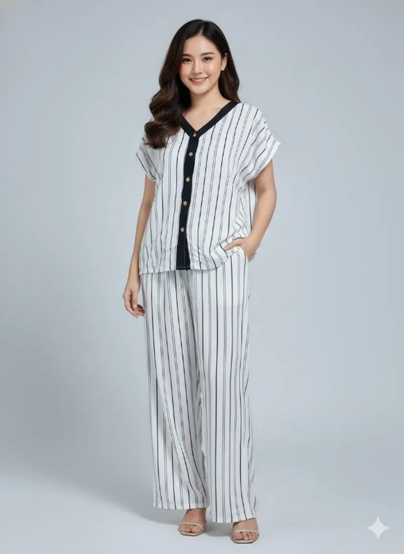 Set ya wakiil top ld120 pj63 kancing dpn pants120 pj93 photo 1