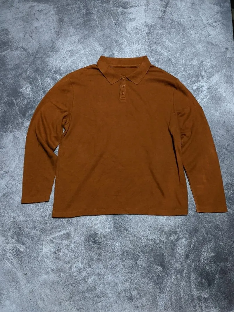 Baju Kerah Lengan Panjang No Brand Boxy | Size L photo 1