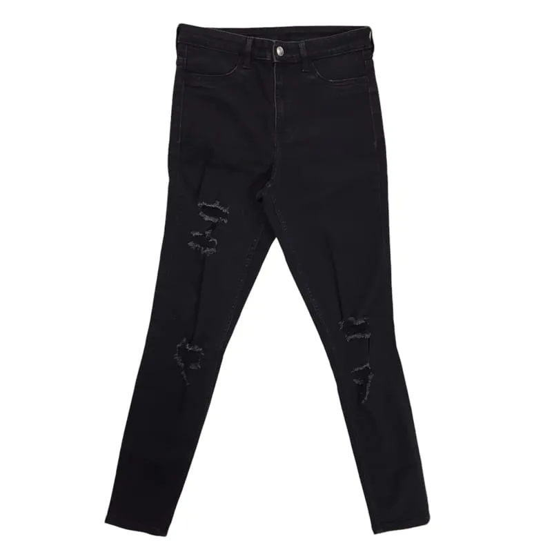 Vintage Streetwear Ripped jeans Wanita black photo 1