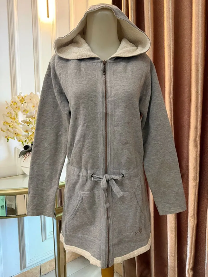 Jeanswest ladies sherpa jacket hoodie long grey photo 1