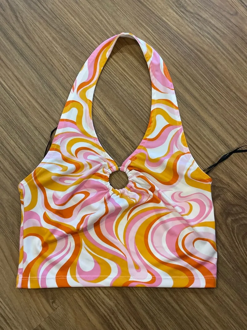 H&M Y2K Minimalist Crop top Wanita multicolor photo 1
