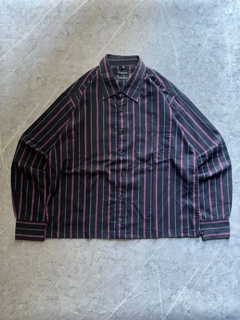 long sleeve boxy shirt stripe photo 1