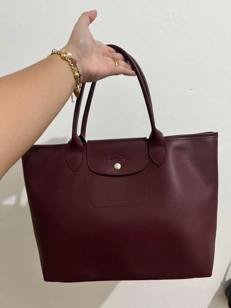 Longchamp Casual Tote bag Wanita burgundy