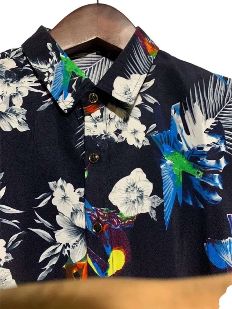 Kemeja bunga VGC like new slim fit M Ld 100 p68x50 lengan 61 photo 1