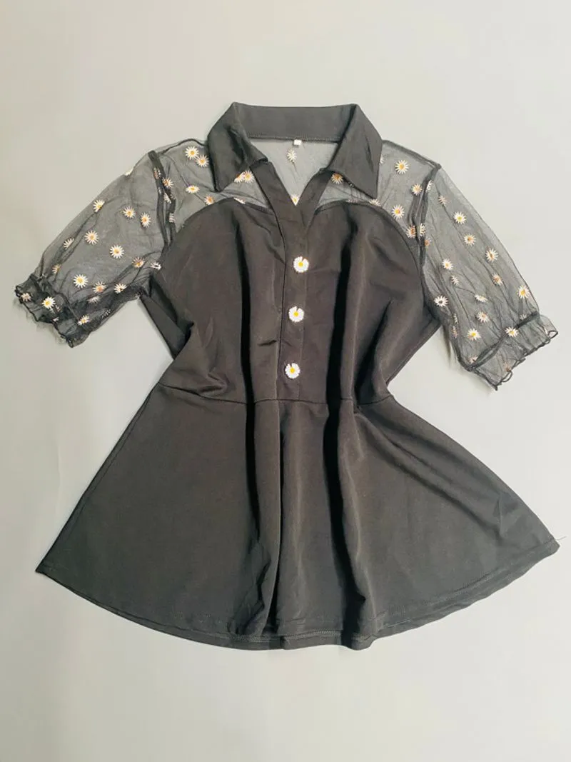 Blouse Hitam Daisy  photo 1