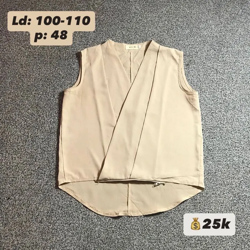 cream sleeveless kimono basic top photo 1