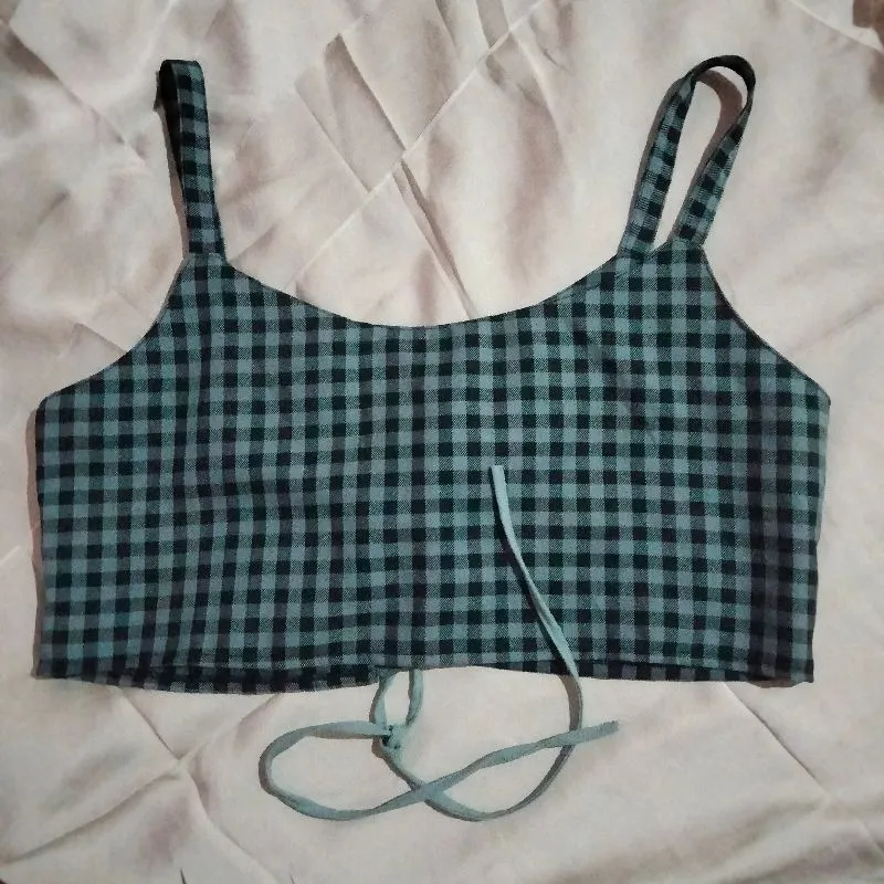Tanktop inner/outer vest tartan tali belakang (LD Besar) photo 1