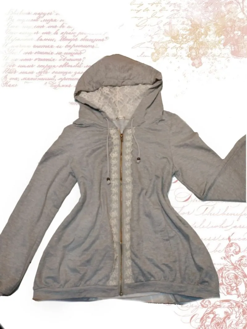  Lacy Axes Femme Zipper Hooded Jacket  ⋆. 𐙚 photo 1