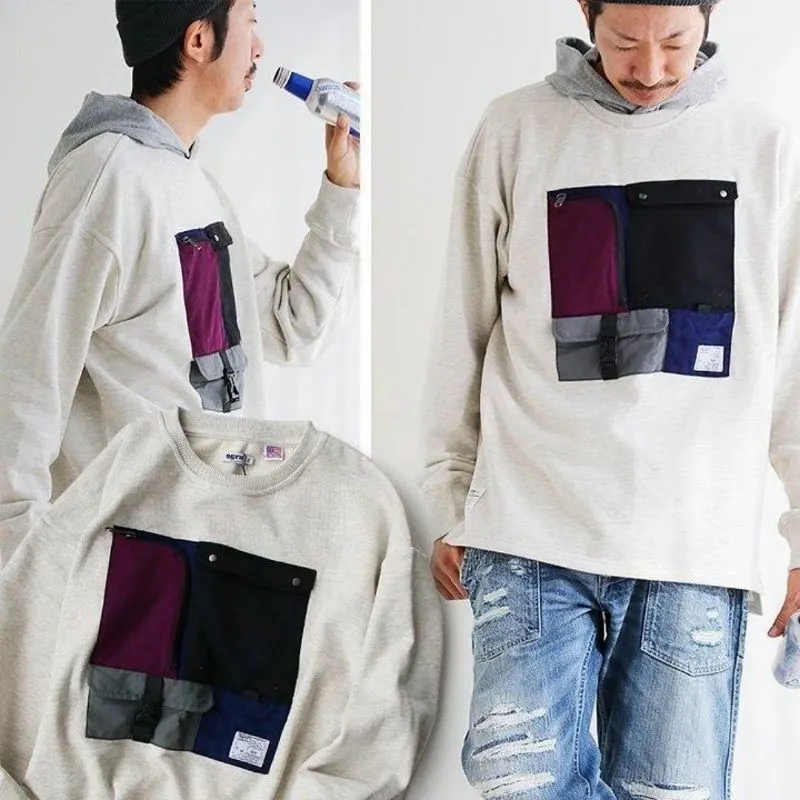grn Tokyo Japan Utility Pocket Sweatshirt Grey photo 1