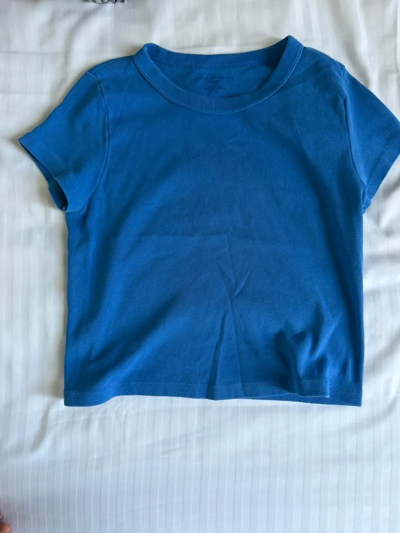 BRAND NEW Brandy Melville cropped John Galt electric blue t  photo 1